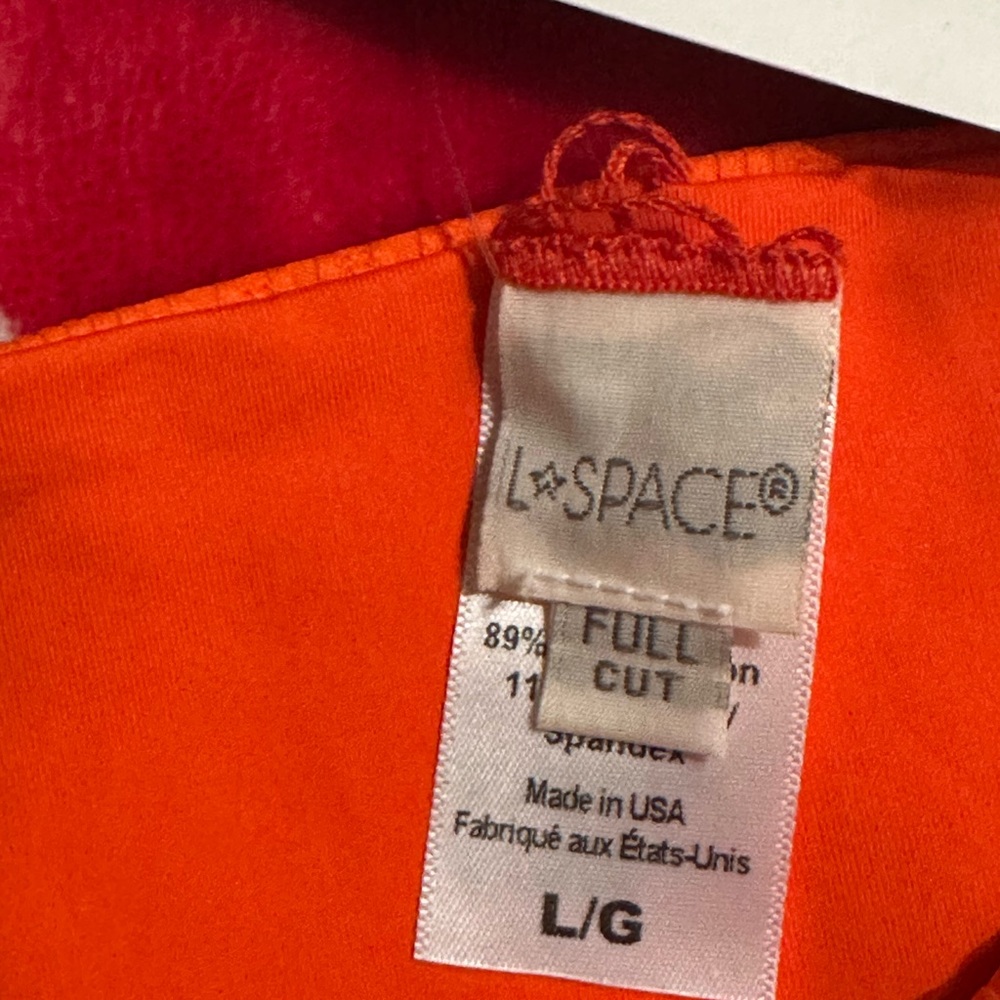 NWT L*SPace Camacho Ribbed Bikini Bottom Full in Poppy Orange - Picture 4 of 8